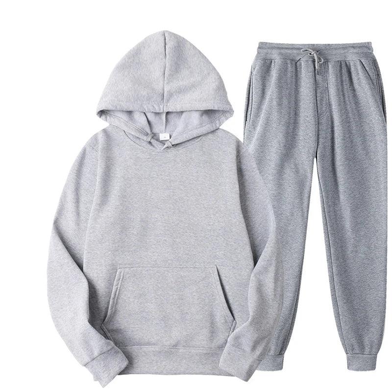 Elevate Your Workout with Our Stylish Women's Tracksuit: Cozy Hooded Pullover & Fleece Jogger Set for Autumn Fitness