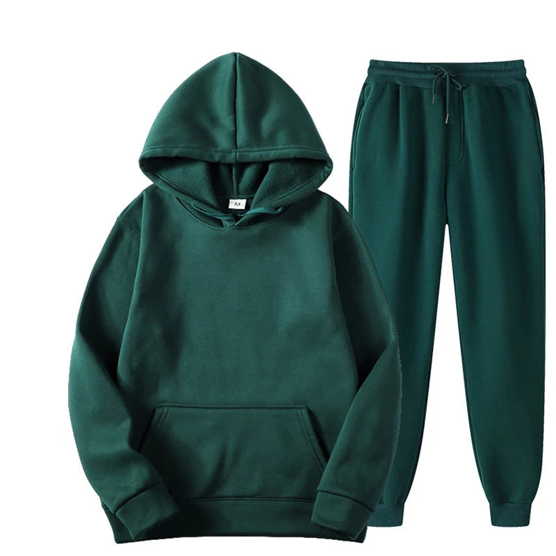 Elevate Your Workout with Our Stylish Women's Tracksuit: Cozy Hooded Pullover & Fleece Jogger Set for Autumn Fitness