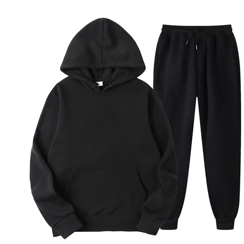Elevate Your Workout with Our Stylish Women's Tracksuit: Cozy Hooded Pullover & Fleece Jogger Set for Autumn Fitness