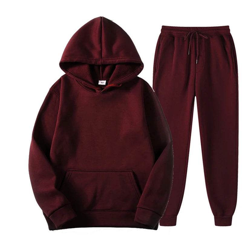 Elevate Your Workout with Our Stylish Women's Tracksuit: Cozy Hooded Pullover & Fleece Jogger Set for Autumn Fitness